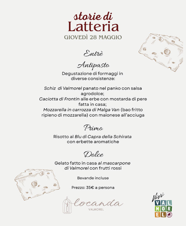 storie-di-latteria-cena-al-Ristorante-Belluno-Locanda-Valmorel-Limana-menu